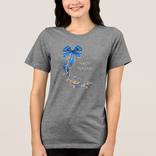 T-shirt En Tri-matière T-shirt Femme Fleur d'or bleu (Recto)