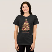T-shirt En Tri-matière T-shirt femme Gold Burgundy Christmas Tree (Recto plein)