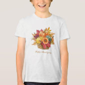 T-shirt En Tri-matière T-shirt fille Citrouille de Thanksgiving (Recto)