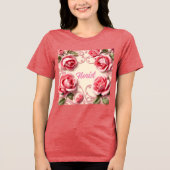 T-shirt En Tri-matière T-shirt fleuriste rose Art Nouveau rouge Triblend (Recto)