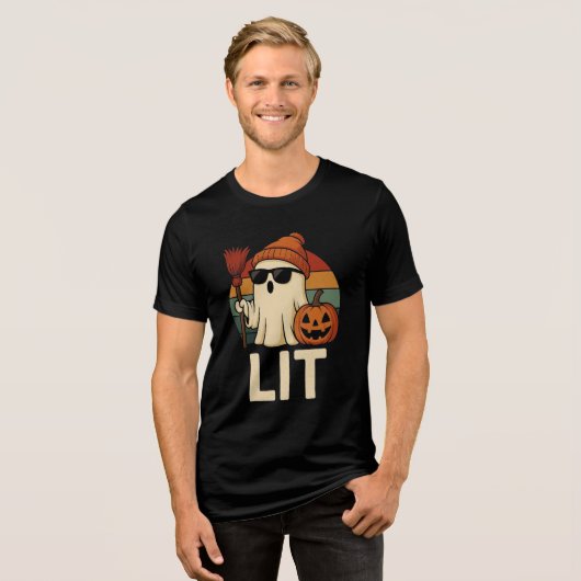 T-shirt En Tri-matière T-shirt Ghost Lit Halloween (Recto plein)