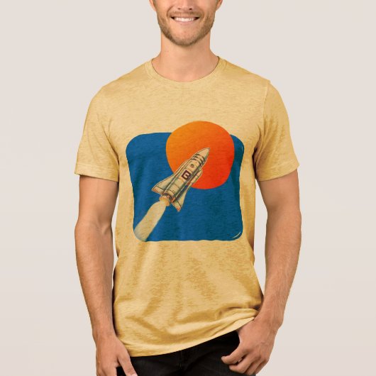 T-shirt En Tri-matière T-Shirt Graphique À Fusée Tri-Blend (Recto)