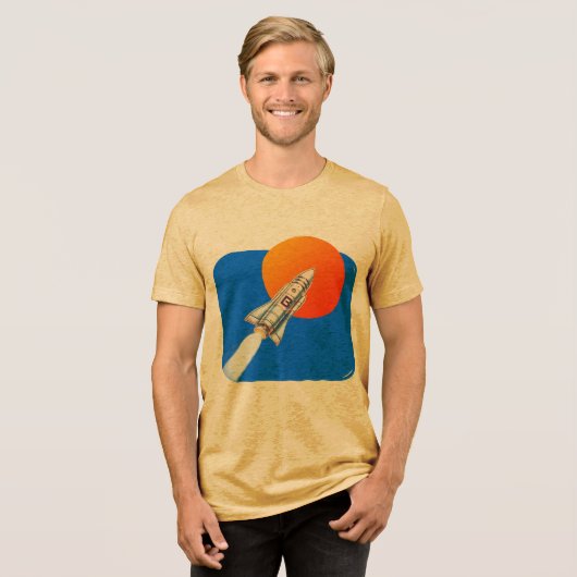 T-shirt En Tri-matière T-Shirt Graphique À Fusée Tri-Blend (Recto plein)