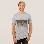 T-shirt En Tri-matière T-Shirt Graphique À Fusée Tri-Blend (Recto plein)