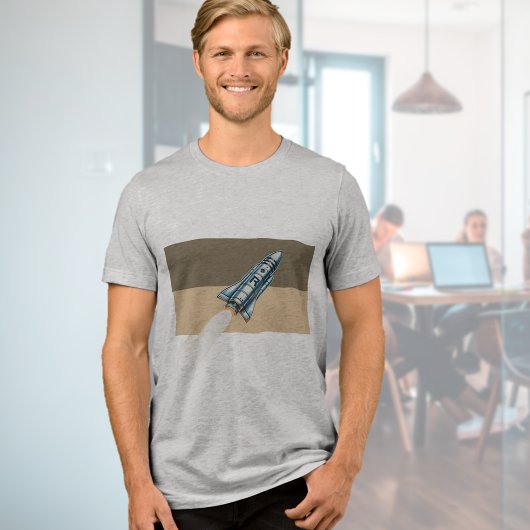 T-shirt En Tri-matière T-Shirt Graphique À Fusée Tri-Blend