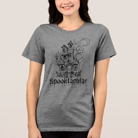 T-shirt En Tri-matière T-shirt graphique Halloween Haunted House (Recto)