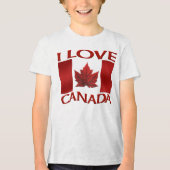 T-shirt En Tri-matière T-shirt I Love Canada Souvenir de l'enfant Chemise (Recto)