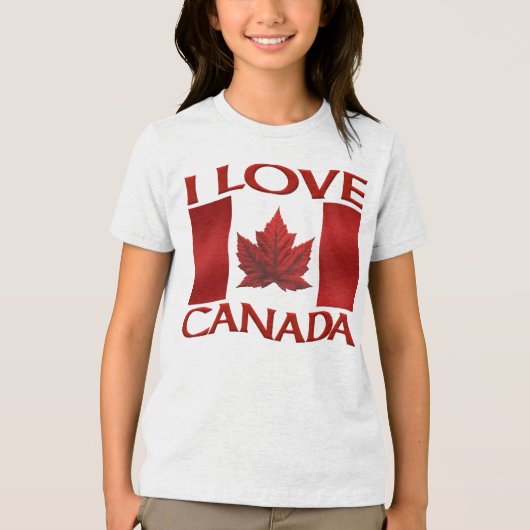 T-shirt En Tri-matière T-shirt I Love Canada Souvenir de l'enfant Chemise (Recto)