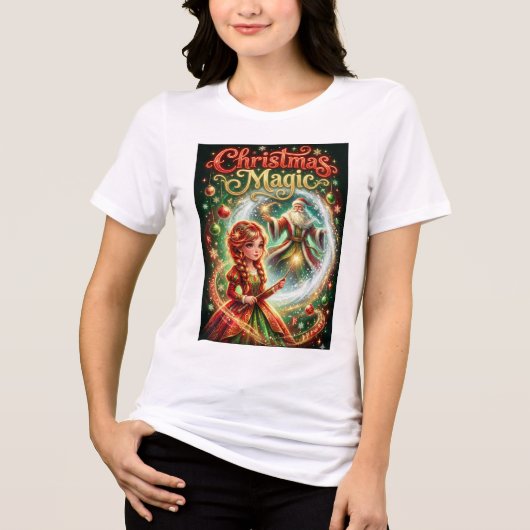 T-shirt En Tri-matière T-Shirt Magical Christmas Fantasy with Santa (Recto)