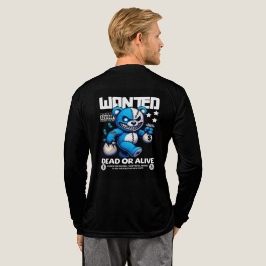 T-shirt En Tri-matière t-shirt noir masculin (Verso complet)