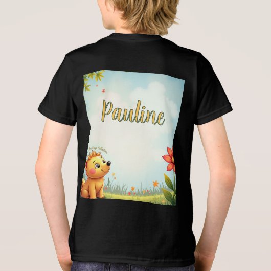 T-shirt En Tri-matière T-shirt noir personnalisé pour enfants (Verso)