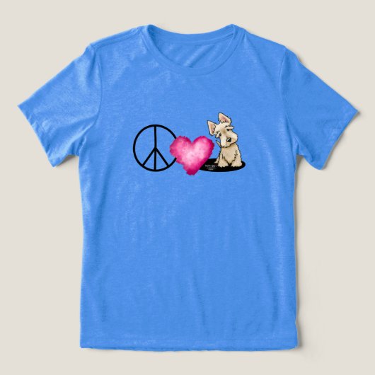 T-shirt En Tri-matière T-shirt Peace Love Scotties (Design Recto)
