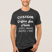T-shirt En Tri-matière T-shirt personnalisé Hommes Gris Tri-Blend (Recto)