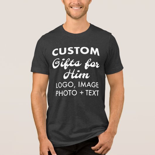 T-shirt En Tri-matière T-shirt personnalisé Hommes Gris Tri-Blend (Recto)
