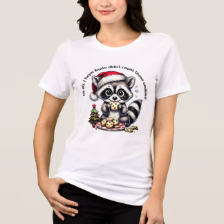 T-shirt En Tri-matière T-shirt raccoon de Noël humoristique sur les cooki