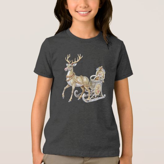 T-shirt En Tri-matière T-shirt Reindeer Sleigh Boys (Recto)