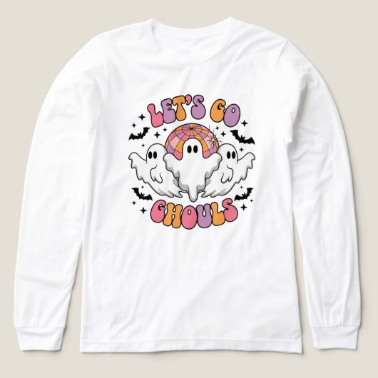 T-shirt En Tri-matière T-shirt rétro Ghost Halloween - "Let’s Go Ghouls (Motif recto)