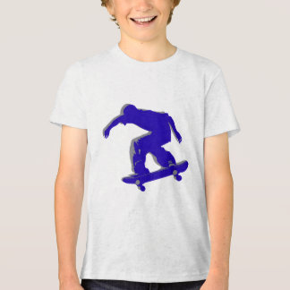 T-shirt En Tri-matière T-Shirt Silhouette du Skateboarder Bleu