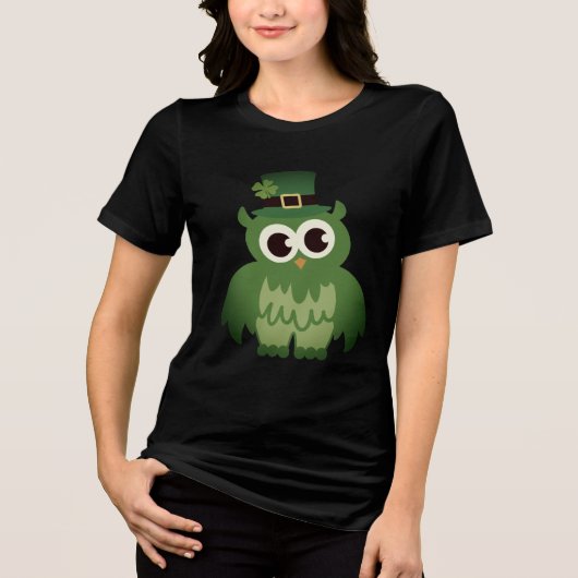 T-shirt En Tri-matière T-shirt St Patrick's Day avec hibou leprechaun ver (Recto)