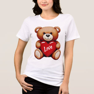 T-shirt En Tri-matière T-shirt tri-matière "Amour" avec un ourson mignon