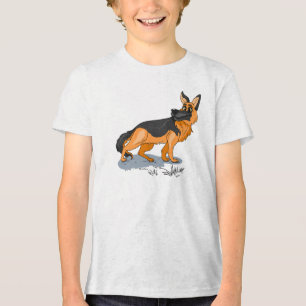 T-shirt En Tri-matière “T-shirt tri-mélange chiot mignon – Tee pour amate