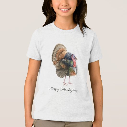 T-shirt En Tri-matière T-shirt Turquie Thanksgiving Tri-Blend Shir (Recto)