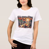 T-shirt En Tri-matière T-Shirt Village d'Halloween - Enchantant Scène Éff (Recto)