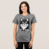 T-shirt En Tri-matière Tabby Cat entouré de fleurs (Recto plein)