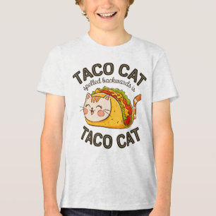 T-shirt En Tri-matière Taco Chat Écrit À L'Arrière Est Taco Chat Cute Fel