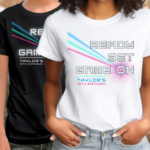 T-shirt En Tri-matière Tag Laser Neon Jeu Sur La Fête D'Anniversaire Pare