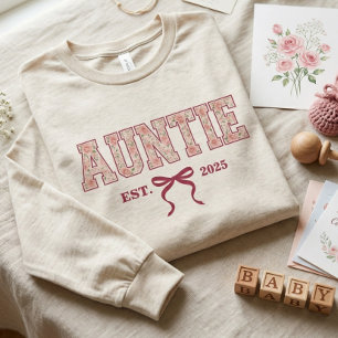 T-shirt En Tri-matière Tante Floral Lettre Universitaire Coquette Nœud Su