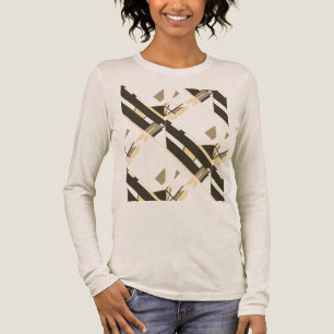 T-shirt En Tri-matière Taupe Brown Beige Diagonal Sud-Ouest Art Abstrait