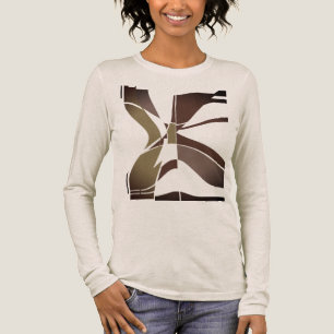 T-shirt En Tri-matière Taupe Brown Tumages MCM Look Art géométrique Abstr