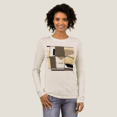 T-shirt En Tri-matière Taupe Crème Brown MCM Look Géométrique Abstrait (Recto complet)