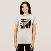 T-shirt En Tri-matière Taupe noir Tan géométrique MCM design d'art (Recto plein)