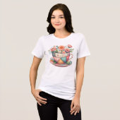 T-shirt En Tri-matière Teacup Patchwork avec Fleurs Whimsical (Recto plein)