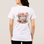 T-shirt En Tri-matière Teacup Patchwork avec Fleurs Whimsical (Verso)
