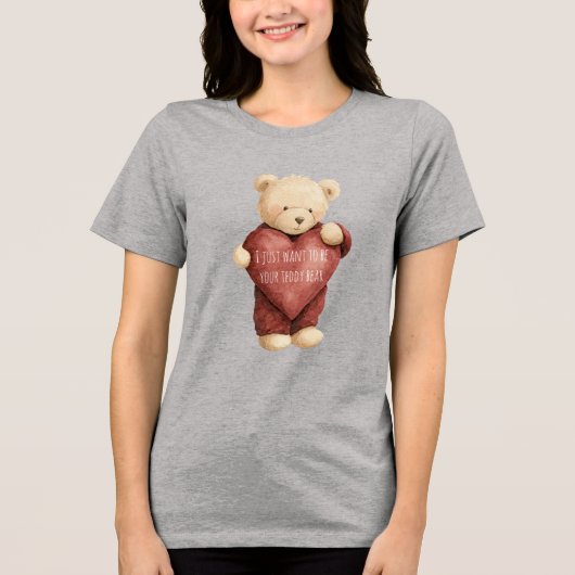 T-shirt En Tri-matière Teddy Bear Red Heart (Recto)
