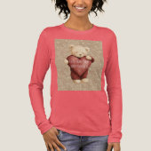 T-shirt En Tri-matière Teddy Bear Red Heart Gold Glitter (Recto)
