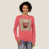 T-shirt En Tri-matière Teddy Bear Red Heart Gold Glitter (Recto complet)