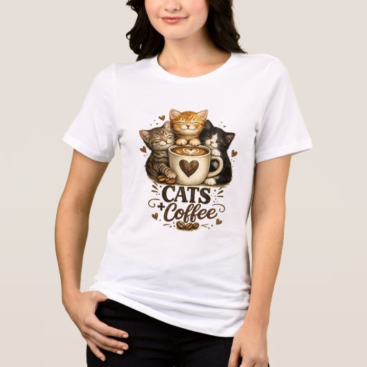 T-shirt En Tri-matière Tee Cats & Café (Recto)