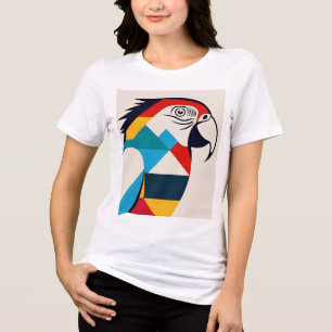 T-shirt En Tri-matière Tee de perroquet de bloc géométrique