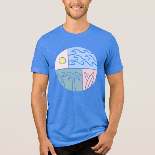 T-shirt En Tri-matière Tee graphique de rêve côtier - Soleil, Surf & Palm (Recto)
