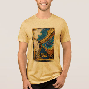 T-shirt En Tri-matière Tee-shirt d'art abstrait Aura Dorée