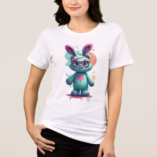 T-shirt En Tri-matière Tee-shirt femme Blue Cut Rabbit Design
