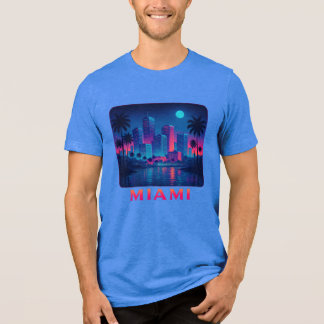 T-shirt En Tri-matière Tee-shirt graphique Miami Moonrise - Skyline Néon