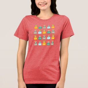 T-shirt En Tri-matière Téléphone Rétro Vintage Féminin Bonjour Mignon Col