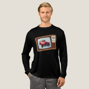 T-shirt En Tri-matière Télévision Rétro avec Art de Voiture Classique Rou