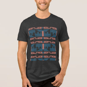 T-shirt En Tri-matière Terracotta Turquoise symétrique d'inspiration médi