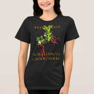 T-shirt En Tri-matière Terre du Dakota du Nord Fruit Le Chokecherry